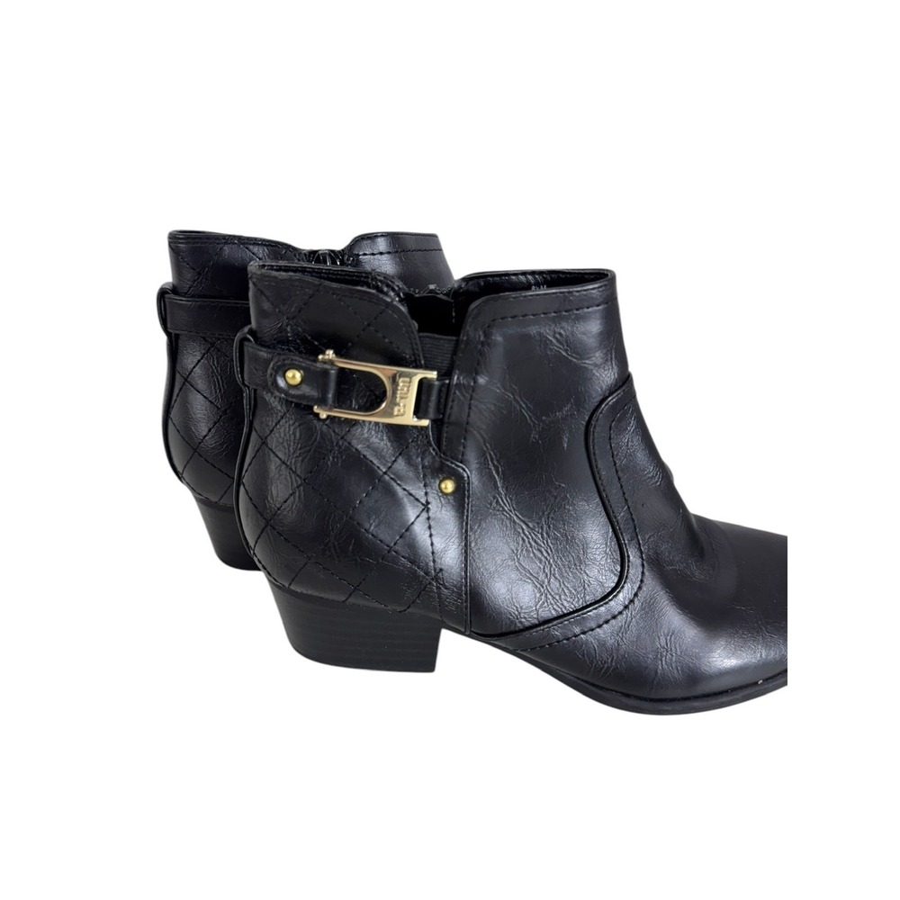 NEW!! "UNISA" Black W/Gold‎ Buckle Ankle Boot Work Shoes Office  Dress SZ 8.5